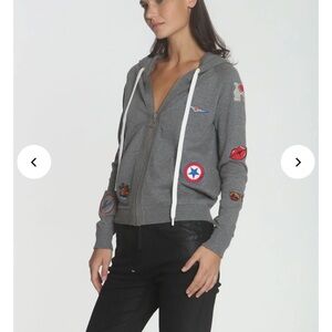 Label + Thead Slim Patch Hoodie - Grey Patch